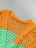 Color-Block Crochet Cardigan