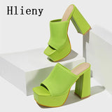 Knitted Thick Square Chunky Heels