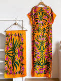 Boho Caftan Dress With Scarf