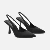 Summer Women Heels Sandals Red Pointed Slingback Sandals Shoes Green Black Purple Kitten Heels Party Prom Ladies Stilettos