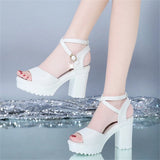 Fish Mouth Platform High Heels Wedge Sandal