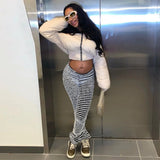 Block Stripes High Waist Pants