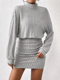 High Neck Knitted Sweater Dress