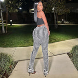 Block Stripes High Waist Pants