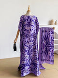 Boho Caftan Dress With Scarf