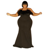 Strapless Off Shoulder Maxi Dress-PS