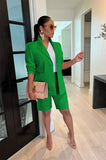 Long Sleeve Blazer and Shorts Set