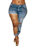 Big Hollow Out Hole Chain Jeans