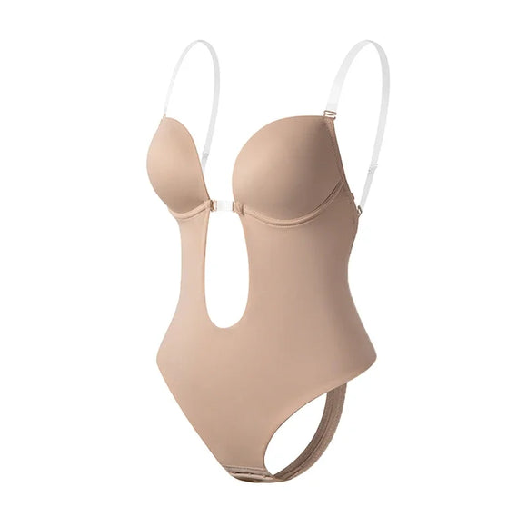 Deep V-Neck Backless U Plunge Shaper Bodysuit