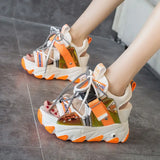 Mixed Color Platform Wedge Sandal