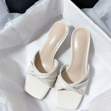Square Open Toe High Heel Sandal
