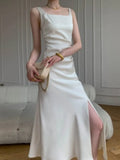 Sleeveless Slim Backless Split Dress