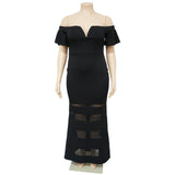 Short Sleeve Strapless Mesh Dress-PS