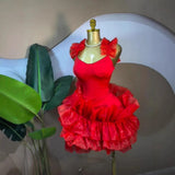 Ruffled U-Neck Sleeveless Dress