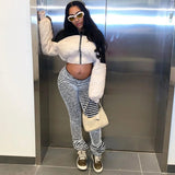 Block Stripes High Waist Pants