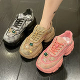 Platform Rhinestone Sneakers