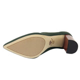 Women 10cm High Heels Silk Sock Boots Green Square Block Heels Ankle Boots Lady Spring Autumn Pointed Toe Satin Sexy Party Shoes