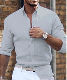 Long Sleeve Loose Lapel Beach Style Shirt