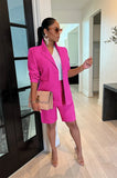Long Sleeve Blazer and Shorts Set