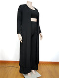 Long Sleeve Cardigan with Crop Top and Pants 3pc- PS