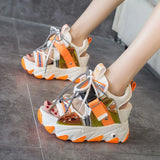 Mixed Color Platform Wedge Sandal