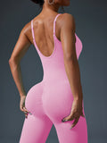 Seamless Jumpsuit Ribbed Legging Sleeveless 1pc