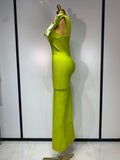 Elegant V Neck Appliques Maxi Long Dress