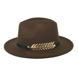 Wide Brim Hat with Feather Belt - Fedora