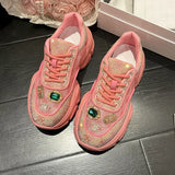 Platform Rhinestone Sneakers
