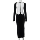 Backless Black Pencil Dress