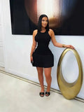 Short Sleeve High Waist Ruffle Short Dress