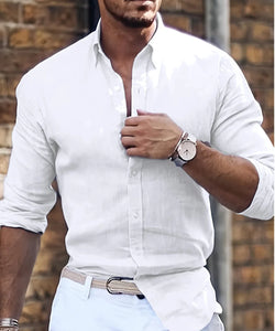 Long Sleeve Loose Lapel Beach Style Shirt