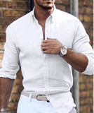 Long Sleeve Loose Lapel Beach Style Shirt