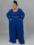 Long Sleeve Cardigan with Crop Top and Pants 3pc- PS