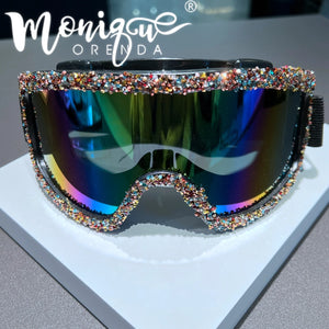Multicolor Rhinestone Activity Bicycle ATV Glasses