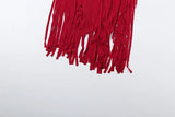 Turtleneck Velvet Ruched Tassel Hem Dress