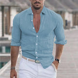 Long Sleeve Loose Lapel Beach Style Shirt