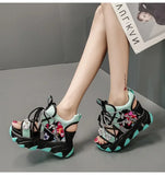 Mixed Color Platform Wedge Sandal