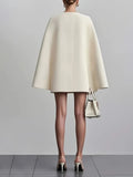 Double-breasted Shawl Cloak Dress