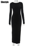 Backless Black Pencil Dress