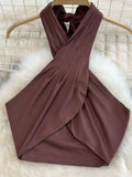 Halter Crop Top with Skirt 2pc