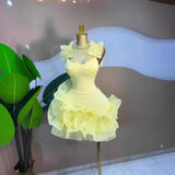 Ruffled U-Neck Sleeveless Dress