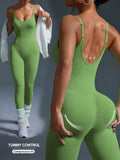 Seamless Jumpsuit Ribbed Legging Sleeveless 1pc