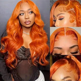 Ginger Body Wave 13x4 Lace Front Wig Pre Plucked