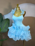 Ruffled U-Neck Sleeveless Dress