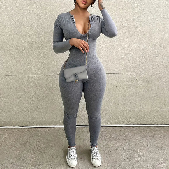 Long Sleeve Bodycon 1pc Jumpsuit