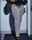 Block Stripes High Waist Pants