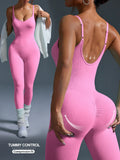 Seamless Jumpsuit Ribbed Legging Sleeveless 1pc