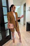 Long Sleeve Blazer and Shorts Set