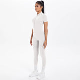 Short Sleeved One-Piece Suit Half Zipper Gym Yoga Set
